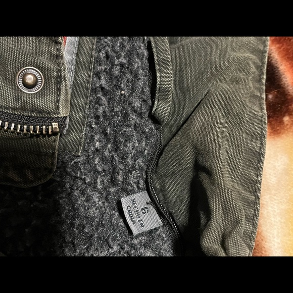 Levi’s Distressed Canvas Jacket Large Military Style Sherpa - Picture 9 of 10